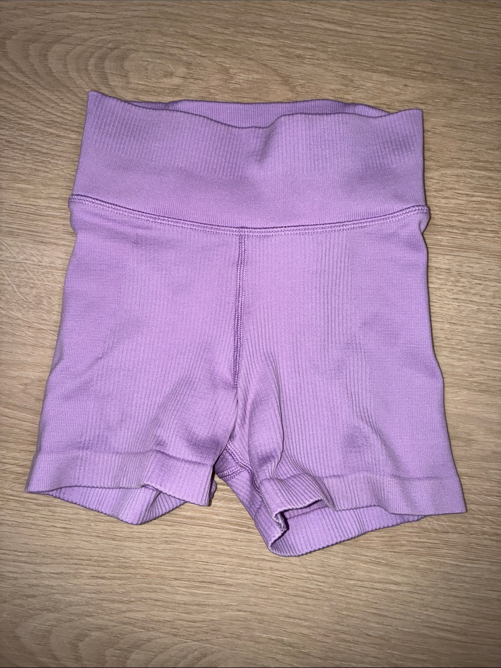 Athleta Girl High-Waist Ribbed Bike Shorts - Lilac XS 6
